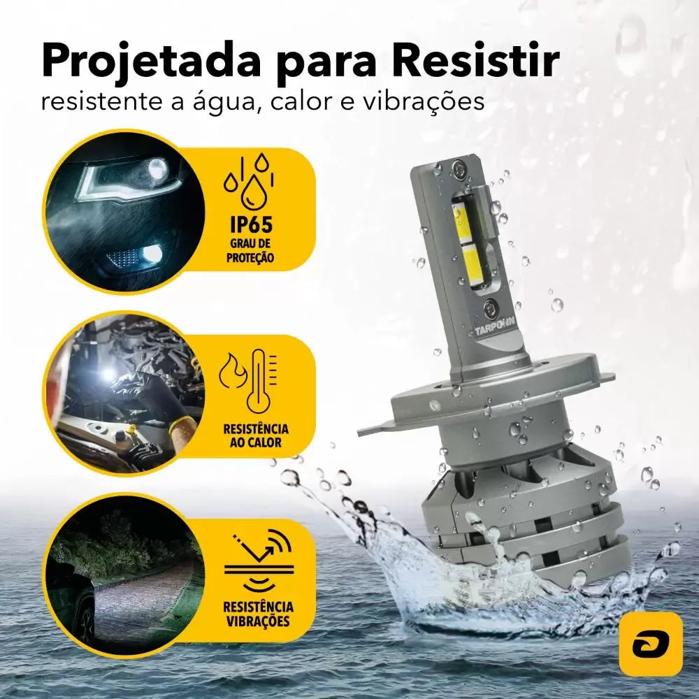 Kit Lâmpadas Led Tarponn TP-6121 TX5 Pro H4 Lumens 6000k 50w Kit Lâmpadas Led Tarponn TP-6121 TX5 Pro H4 Lumens 6000k 50w